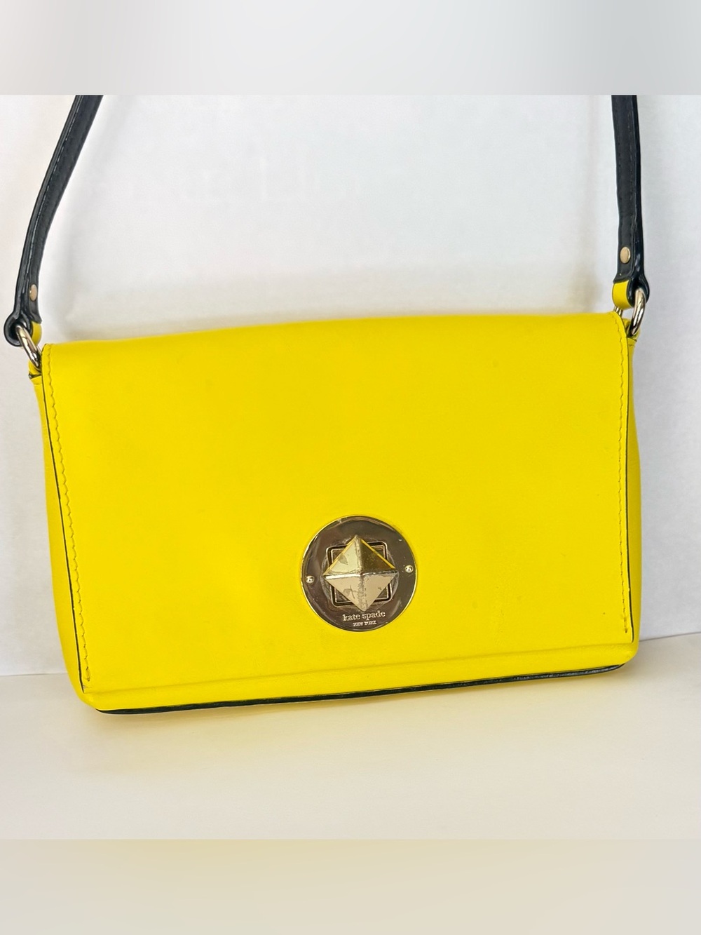 Kate Spade Newbury Lane Sally Saffiano Leather Crossbody Bag Bright Yellow